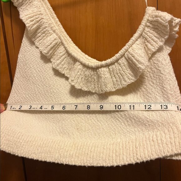 Urban Outfitters Ivory Molly One Shoulder Ruffle Coquette Cropped Top - Picture 5 of 5